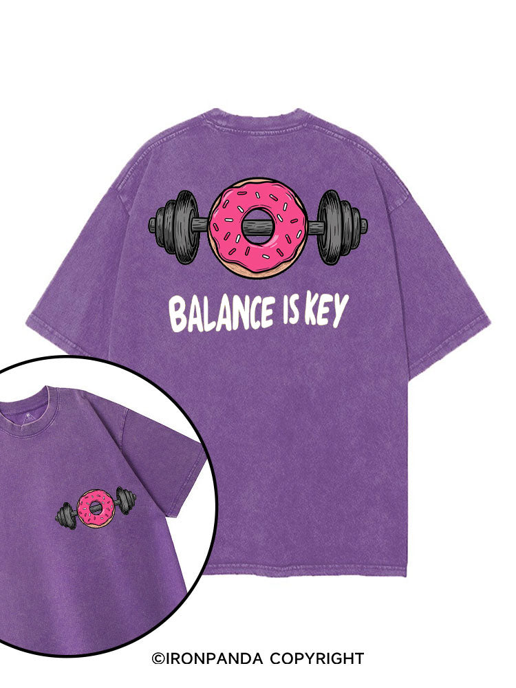 BALANCE IS KEY printed Gym Shirt