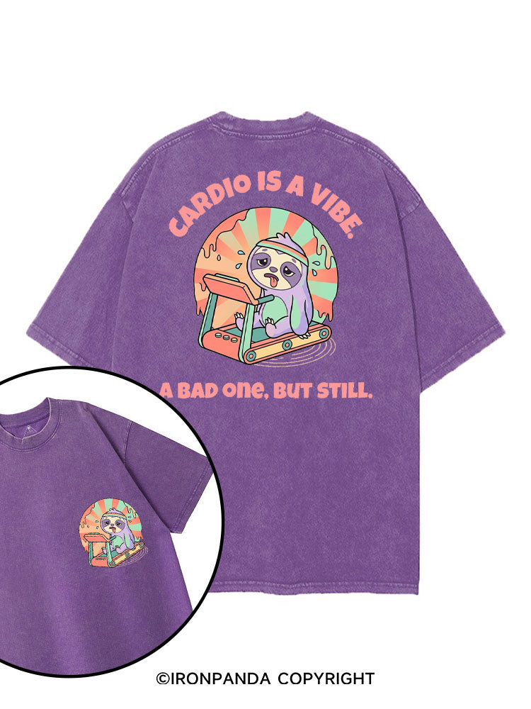 CARDIO IS A VIBE, A BAD ONE, BUT STILL printed Gym Shirt