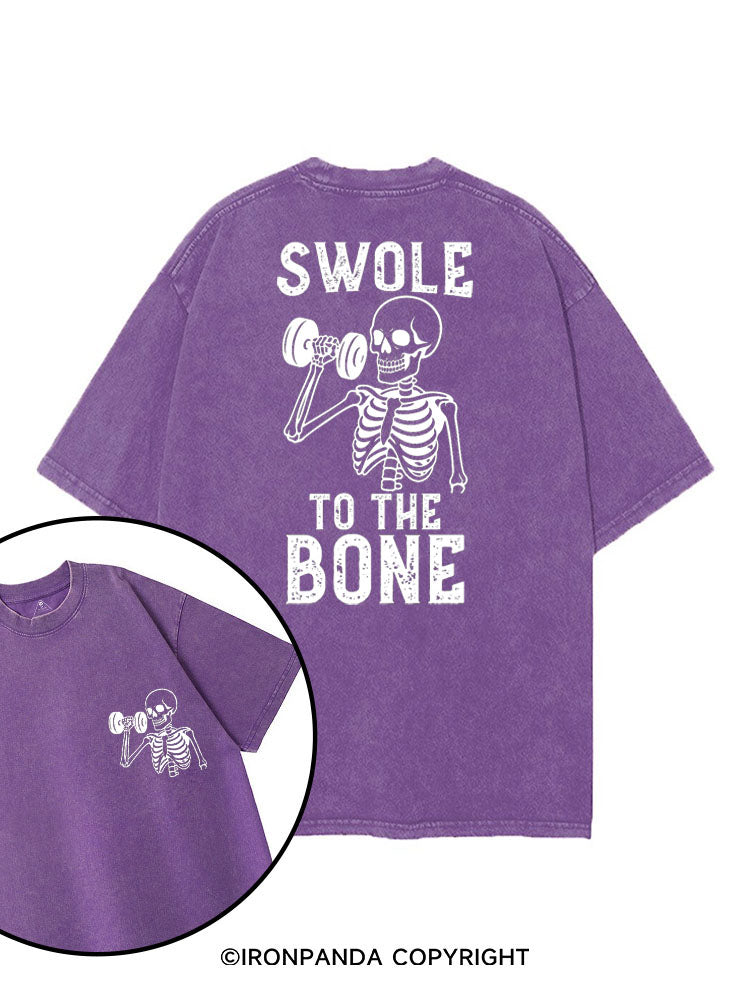SWOLE TO THE BONE printed Gym Shirt