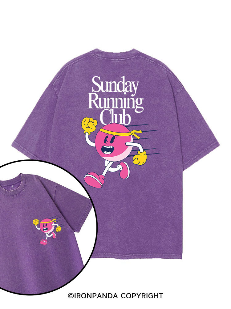 SUNDAY RUNNING CLUB printed Gym Shirt