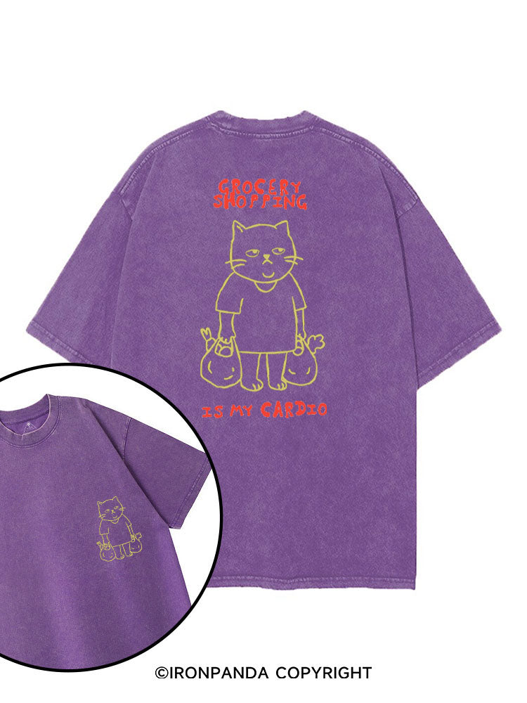 GROCERY SHOPPING IS MY CARDIO printed Gym Shirt
