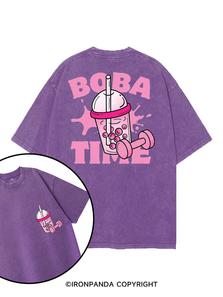 BOBA TIME printed Gym Shirt