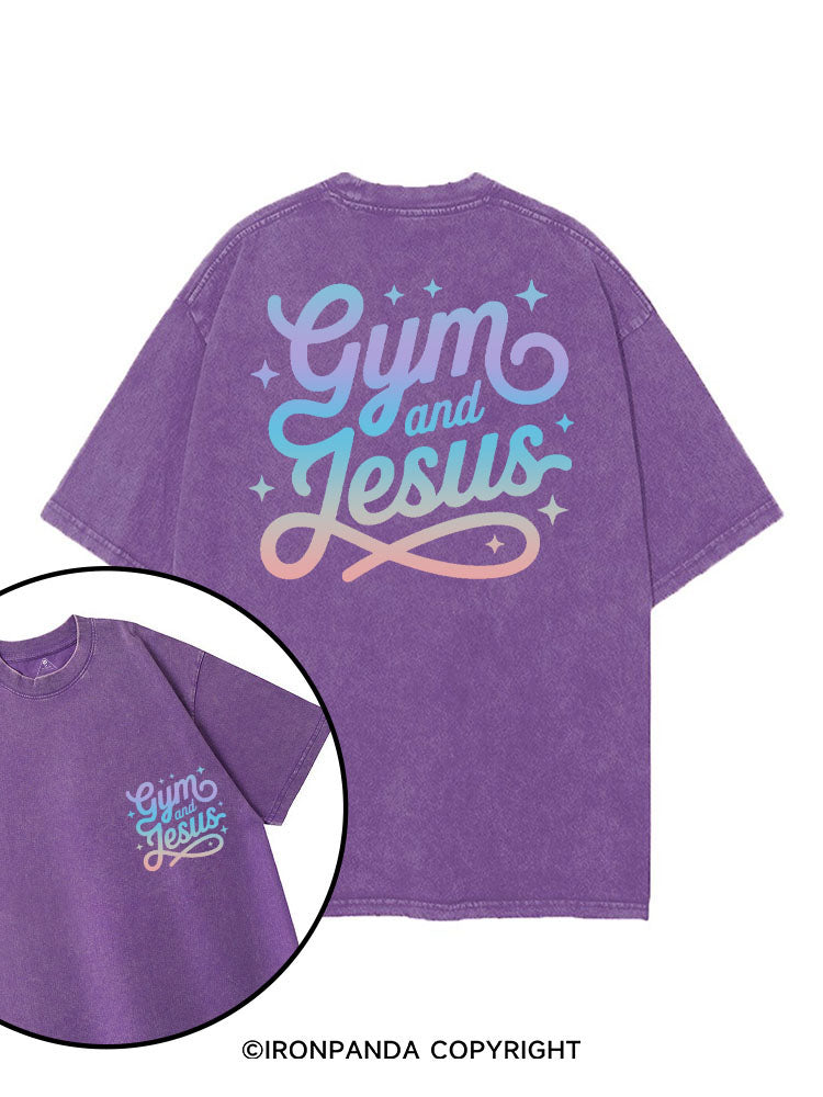 GYM AND JESUS printed Gym Shirt