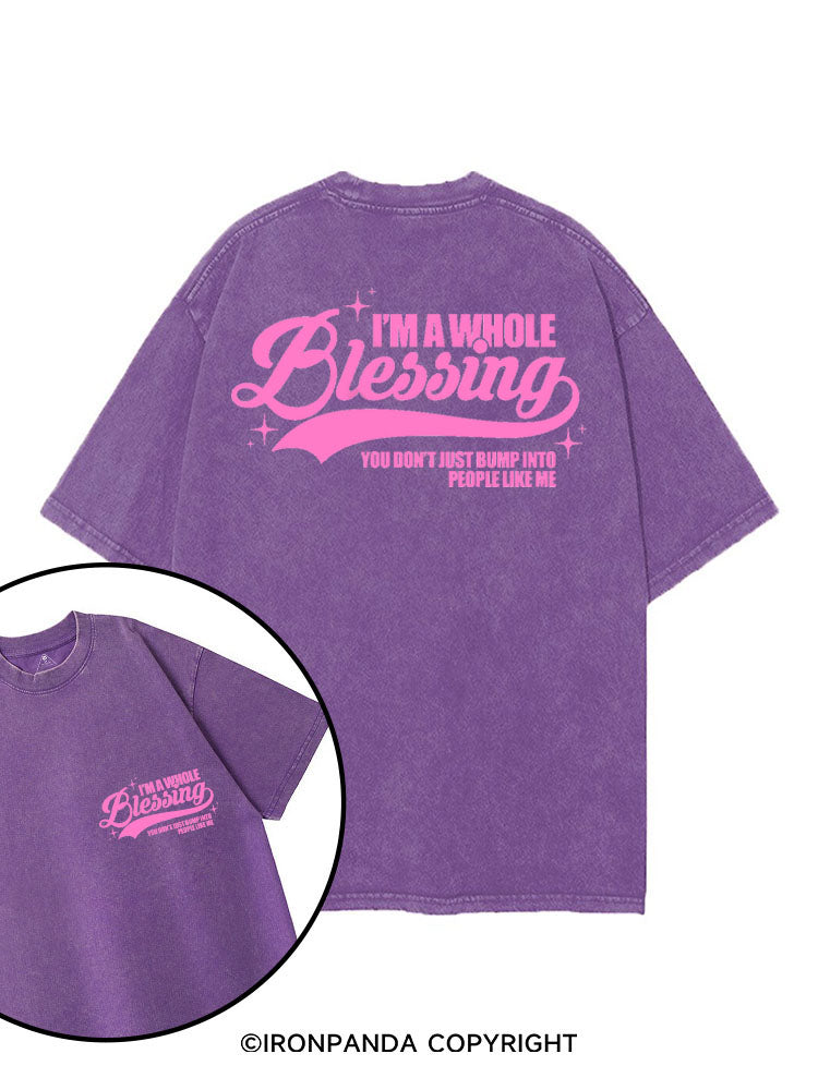 I'M A WHOLE BLESSING printed Gym Shirt