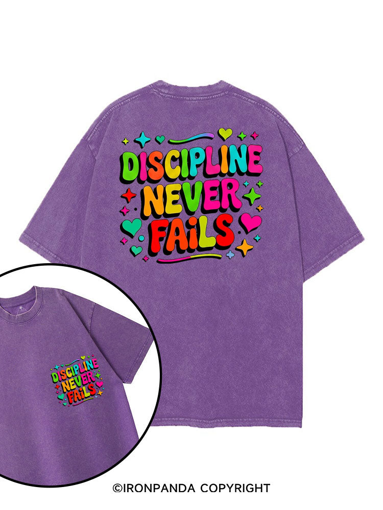 DISCIPLINE NEVER FAILS printed Gym Shirt
