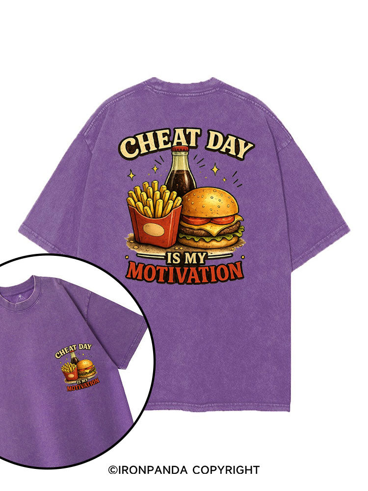 CHEAT DAY IS MY MOTIVATION printed Gym Shirt