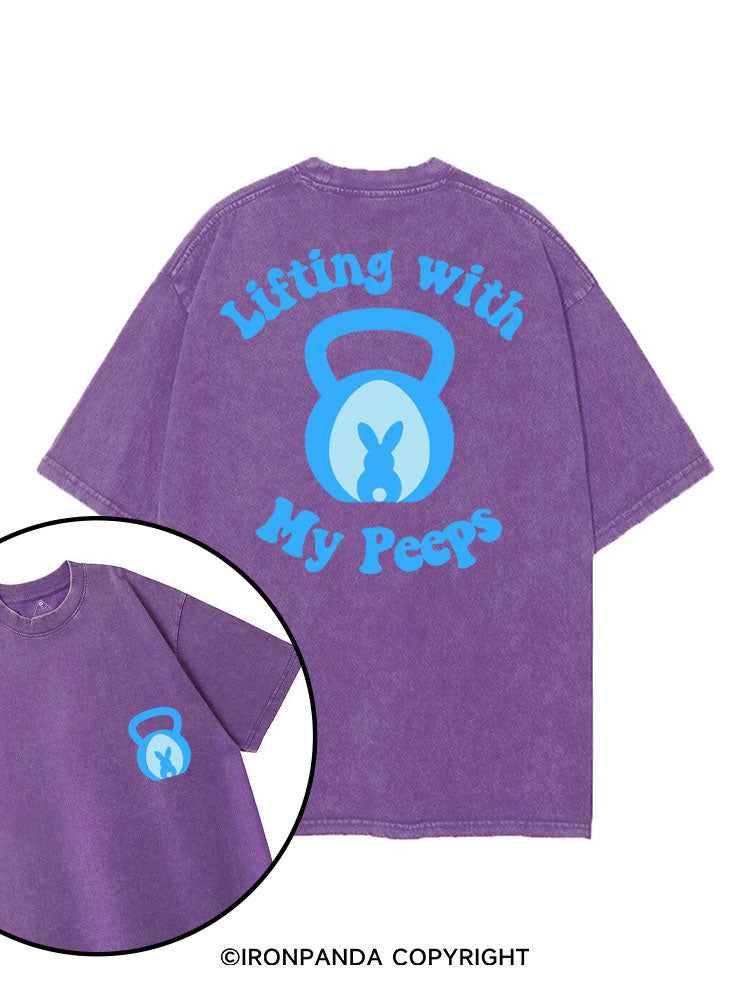 LIFTING WITH MY PEEPS printed Gym Shirt