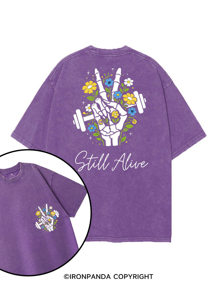 STILL ALIVE printed Gym Shirt