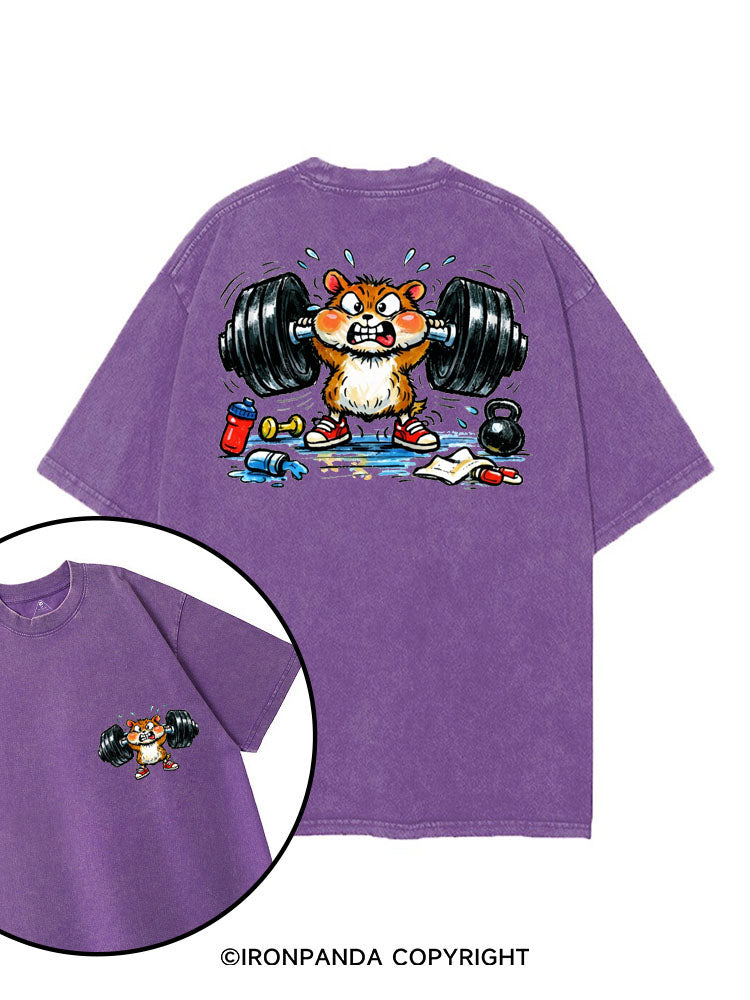 BARBELL BUN printed Gym Shirt
