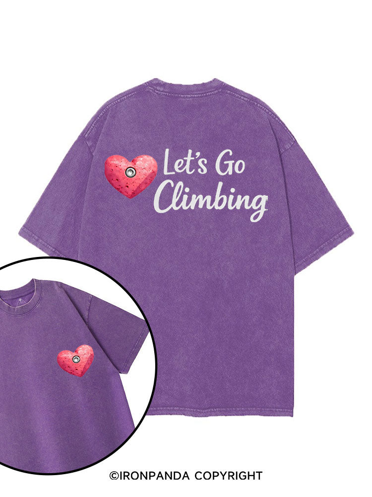 LET'S GO CLIMBING printed Gym Shirt