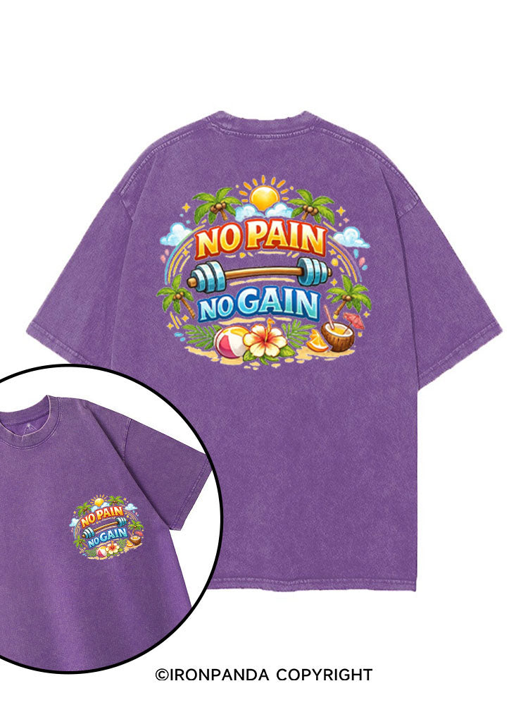 NO PAIN NO GAIN SUMMER printed Gym Shirt
