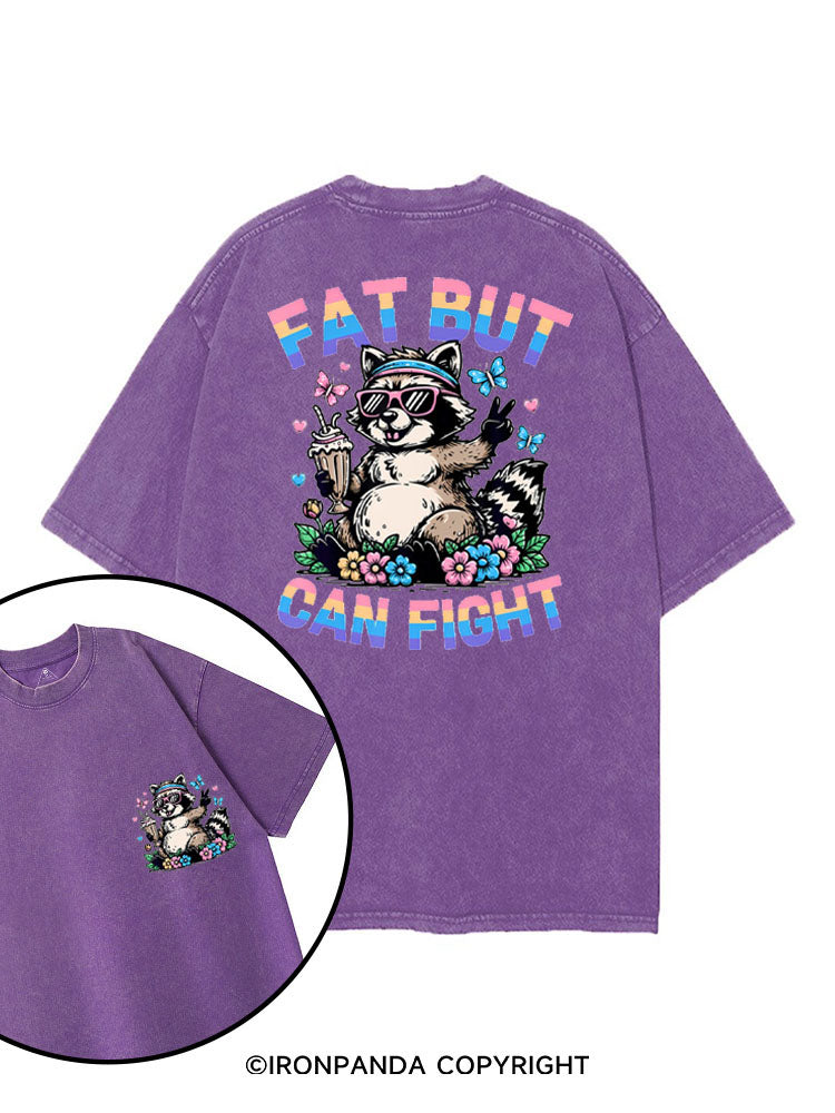 FAT BUT CAN FIGHT printed Gym Shirt
