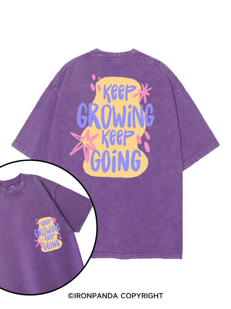 KEEP GROWING KEEP GOING printed Gym Shirt