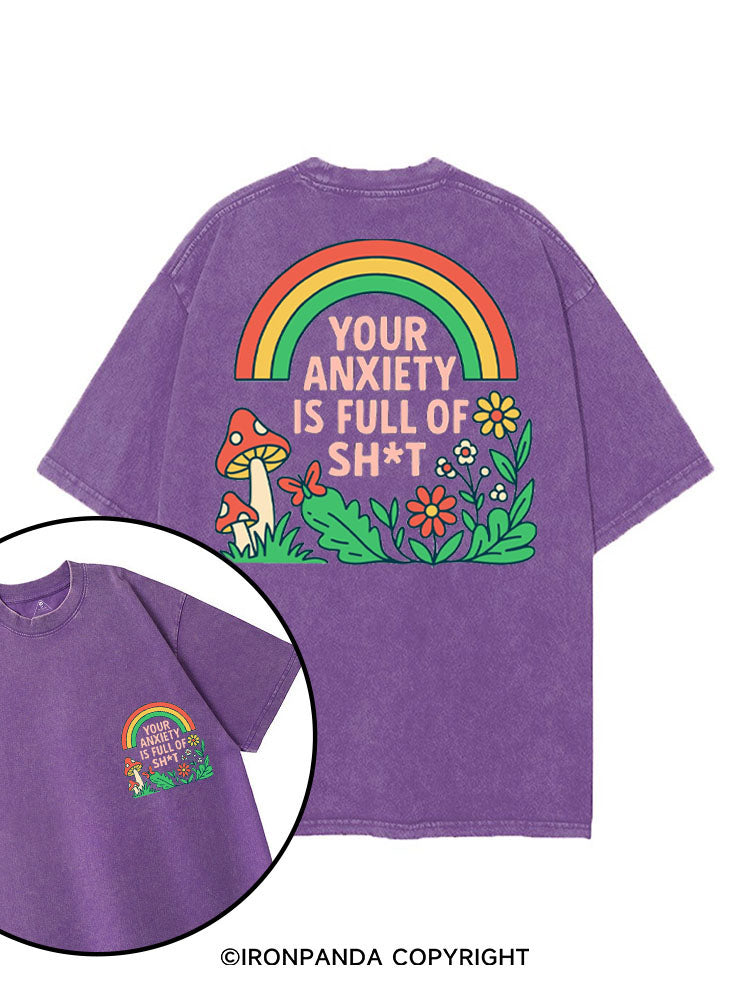 YOUR ANXIETY IS FULL OF SH*T printed Gym Shirt