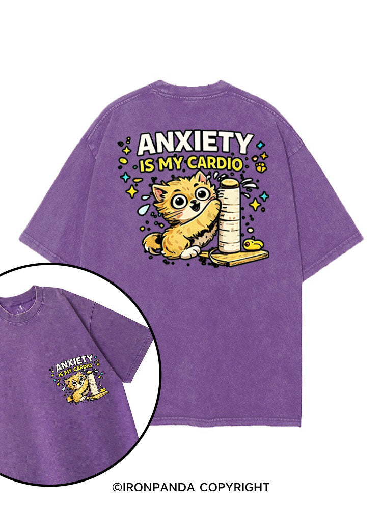 ANXIETY IS MY CARDIO printed Gym Shirt