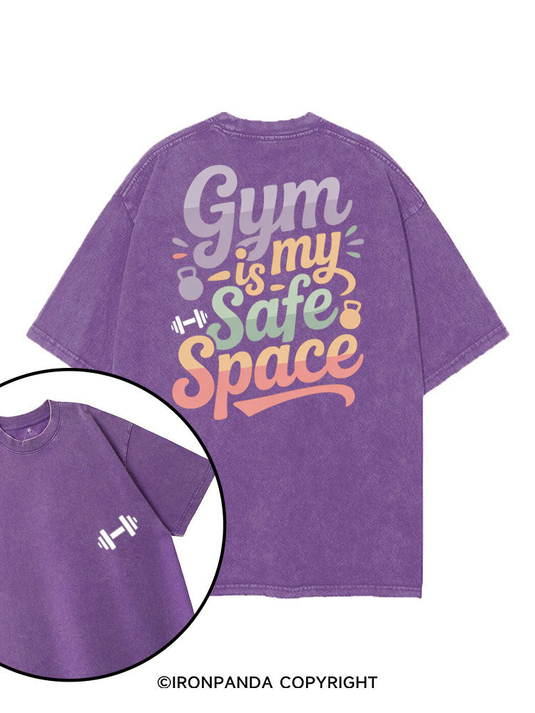 GYM IS MY SAFE SPACE printed Gym Shirt