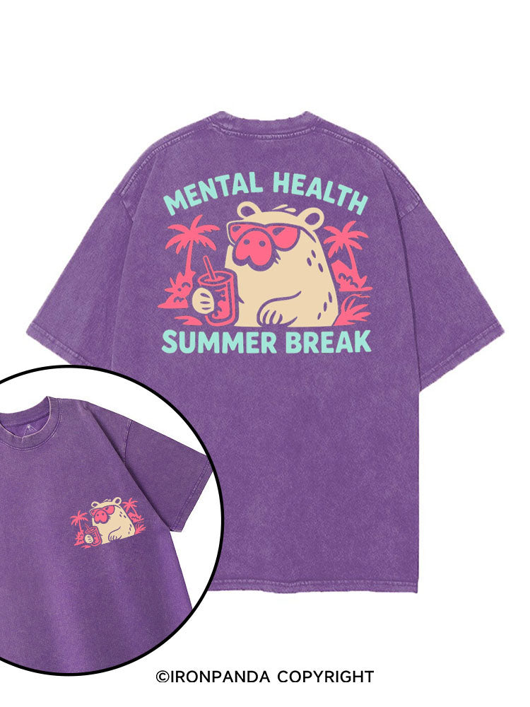 MENTAL HEALTH SUMMER BREAK CAPYBARA printed Gym Shirt
