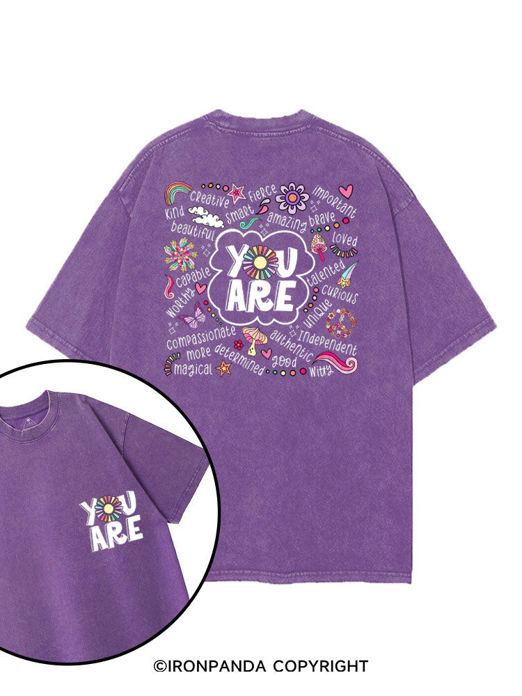 YOU ARE UNIQUE printed Gym Shirt