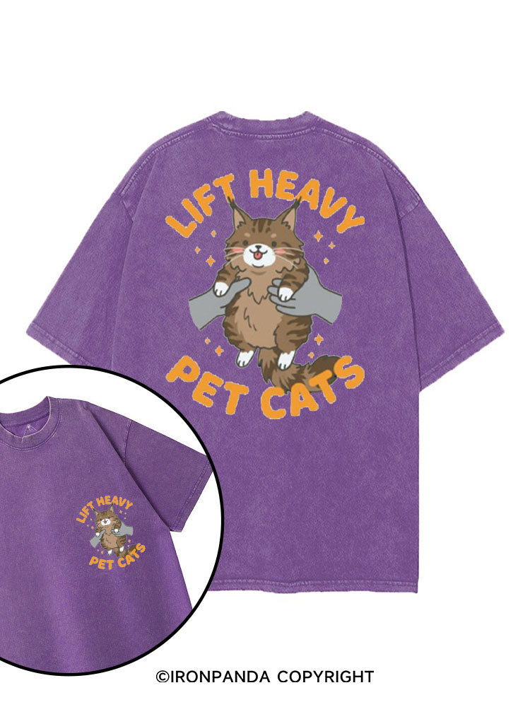LIFT HEAVY PET CATS printed Gym Shirt