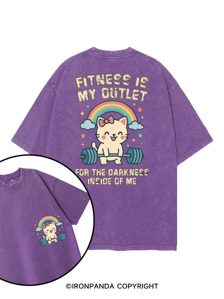 FITNESS IS MY OUTLET FOR THE DARKNESS INSIDE OF ME printed Gym Shirt