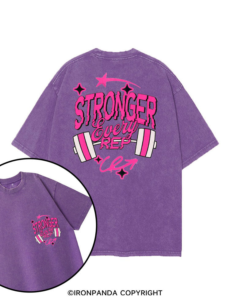 STRONGER EVERY REP printed Gym Shirt