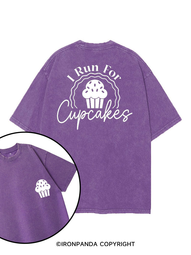 I RUN FOR CUPCAKES printed Gym Shirt