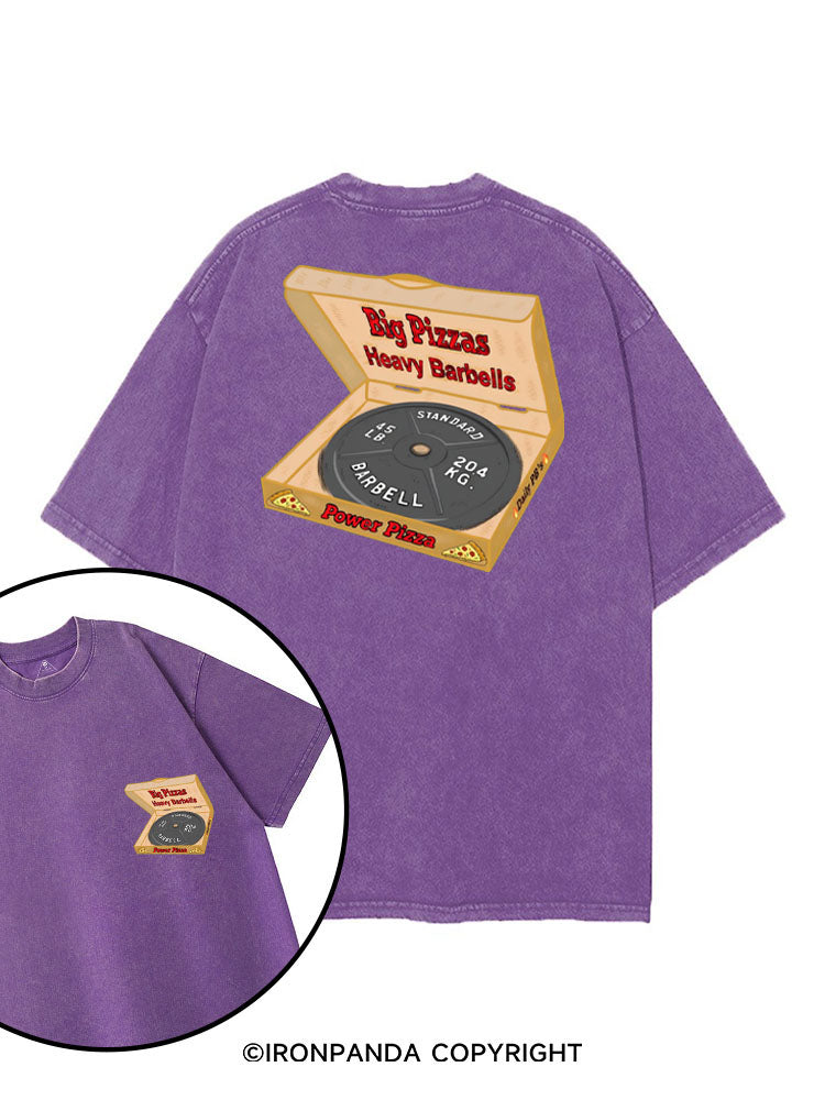 BIG PIZZAS HEAVY BARBELLS printed Gym Shirt