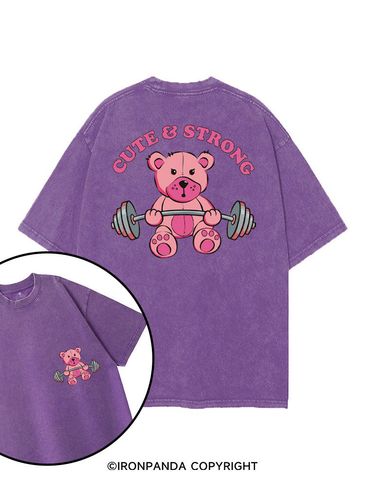 CUTE & STRONG printed Gym Shirt
