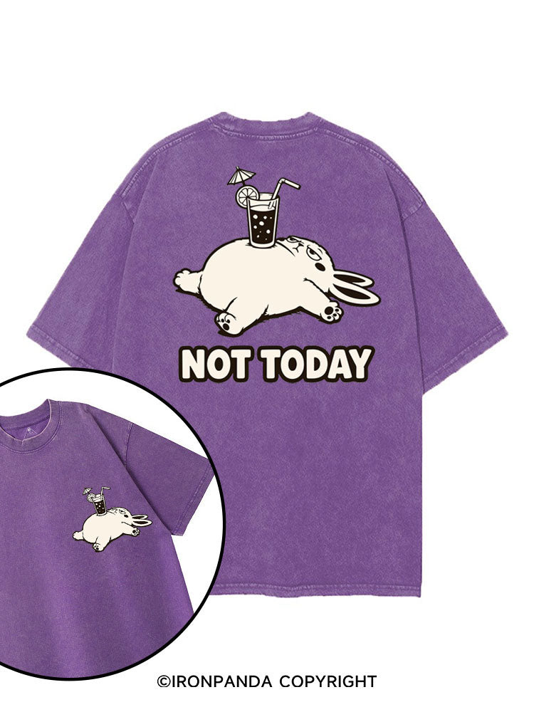 NOT TODAY BUNNY printed Gym Shirt