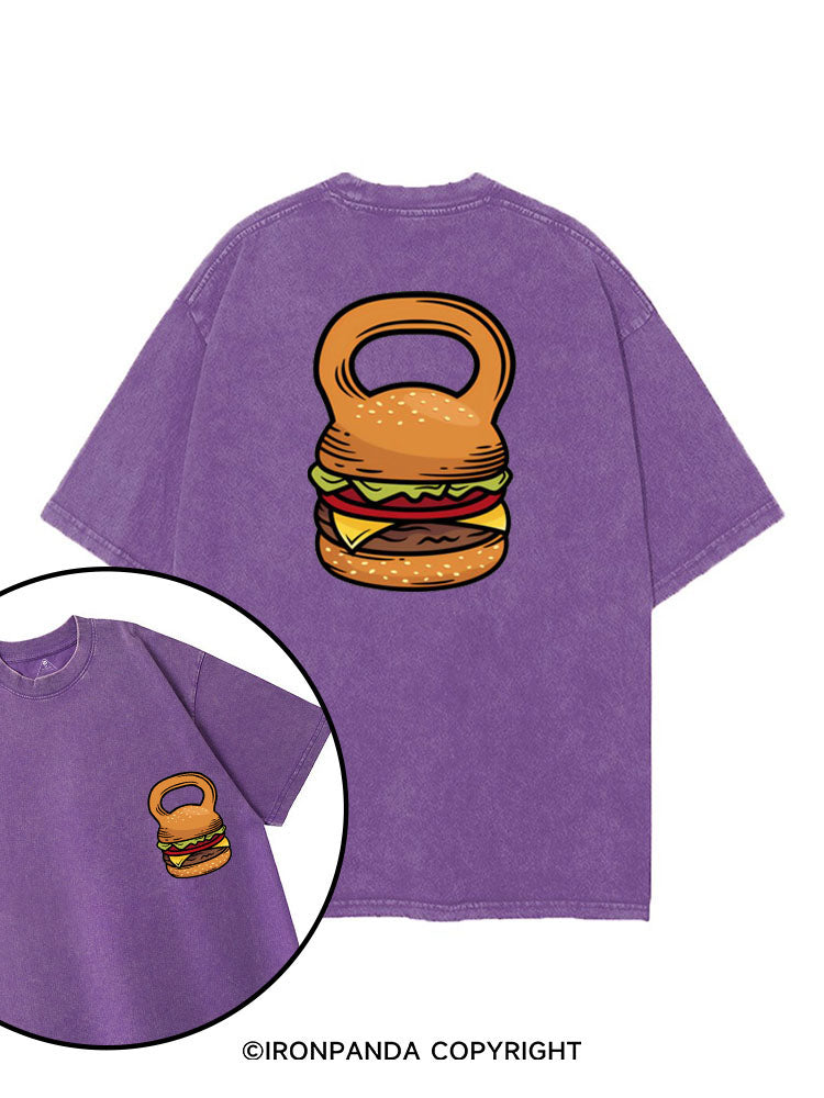 BURGER KETTLEBELL printed Gym Shirt