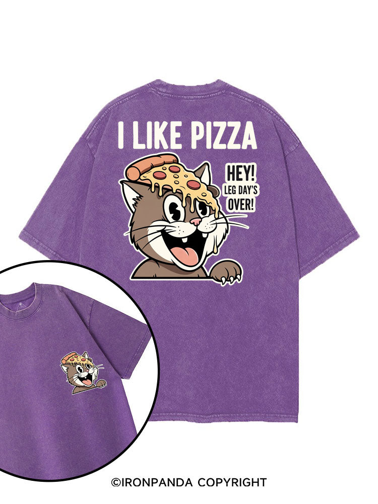 I LIKE PIZZA HEY! LEG DAY'S OVER! printed Gym Shirt