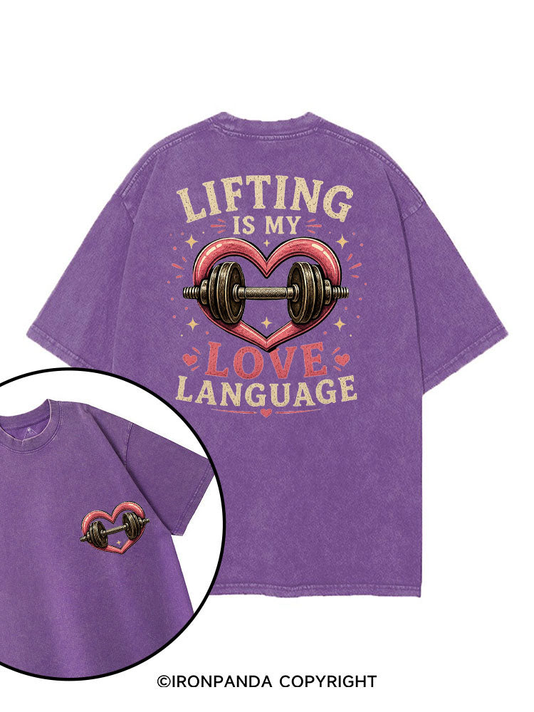 LIFTING IS MY LOVE LANGUAGE printed Gym Shirt