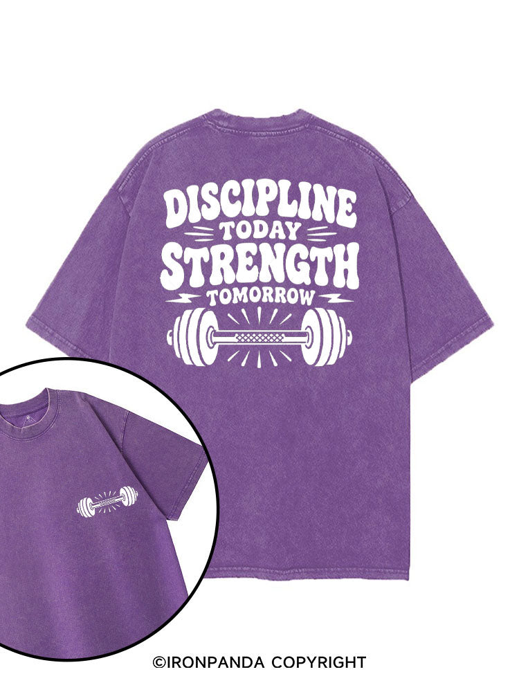 DISCIPLINE TODAY STRENGTH TOMORROW printed Gym Shirt