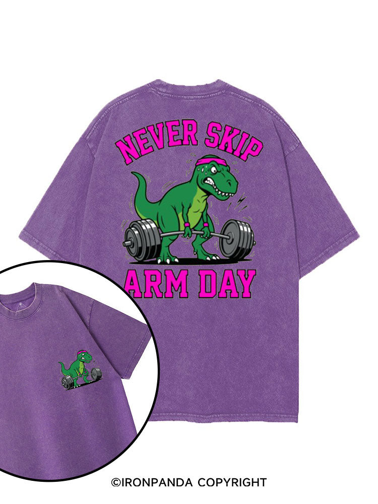 NEVER SKIP ARM DAY printed Gym Shirt