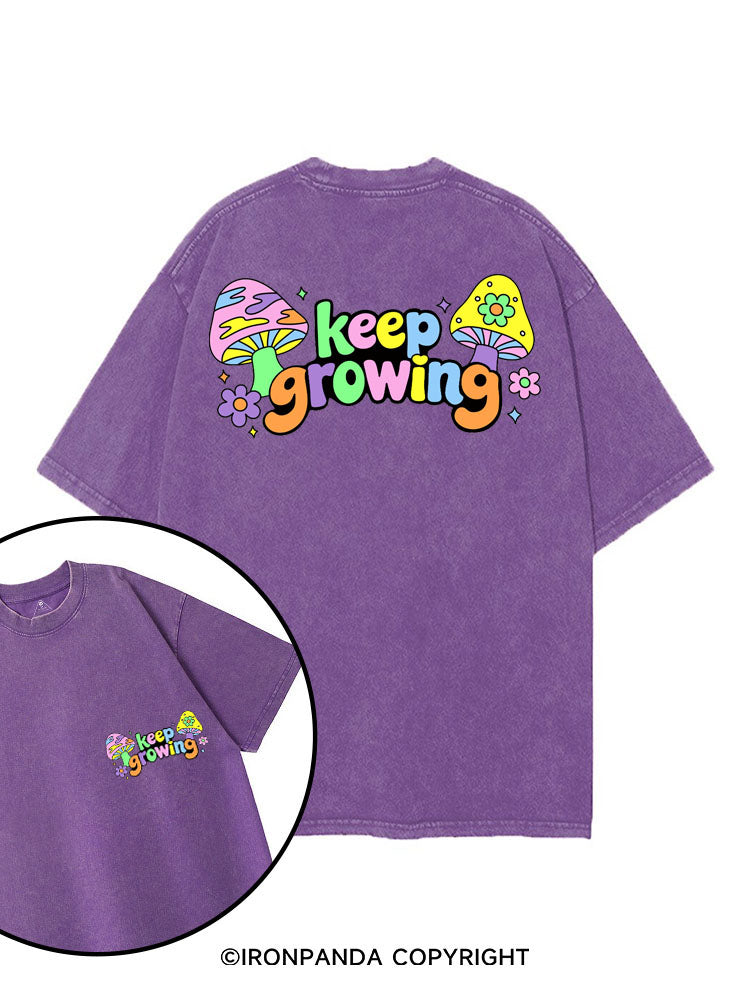 KEEP GROWING printed Gym Shirt