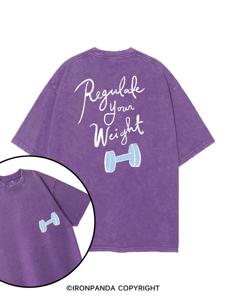 REGULATE YOUR WEIGHT printed Gym Shirt