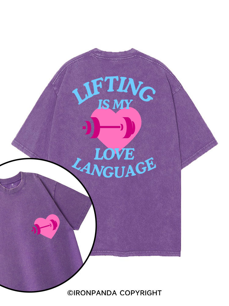 LIFTING IS MY LOVE LANGUAGE WORKOUT printed Gym Shirt