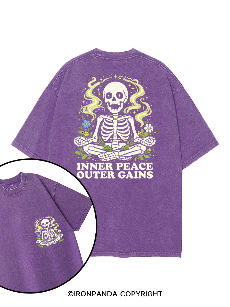 INNER PEACE OUTER GAINS printed Gym Shirt