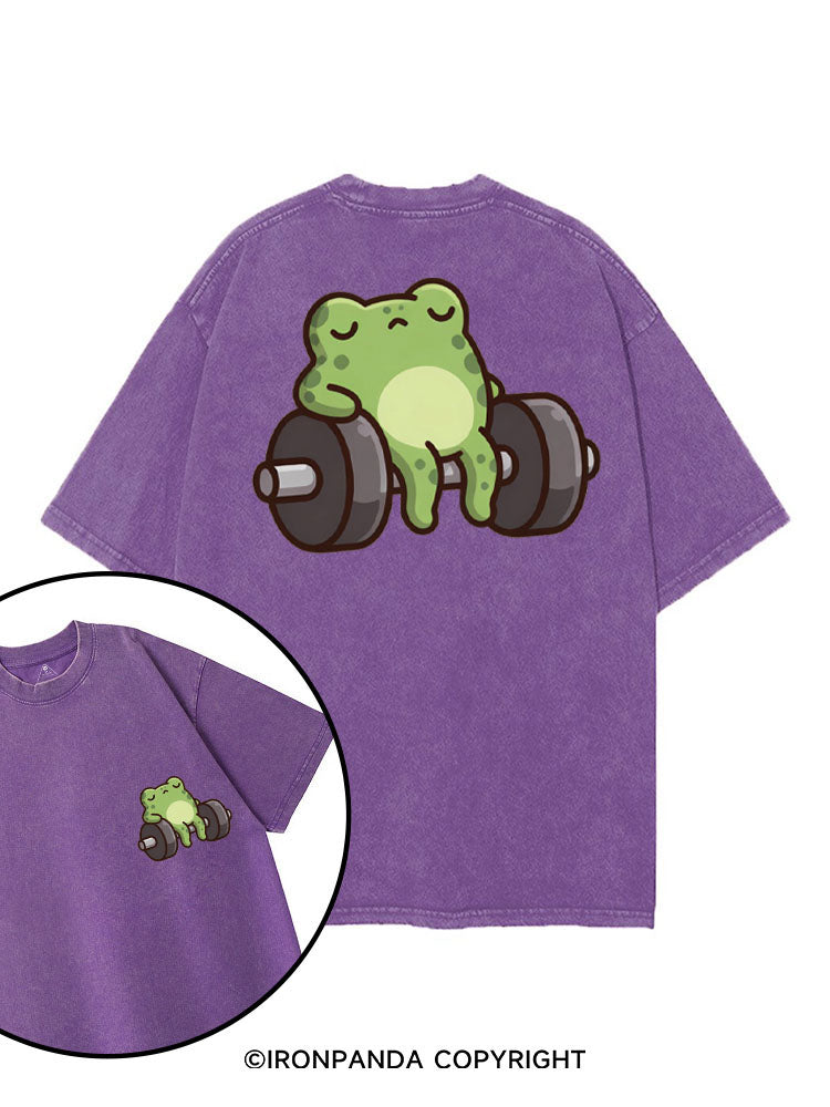 LAZY RIBBIT LIFTER printed Gym Shirt
