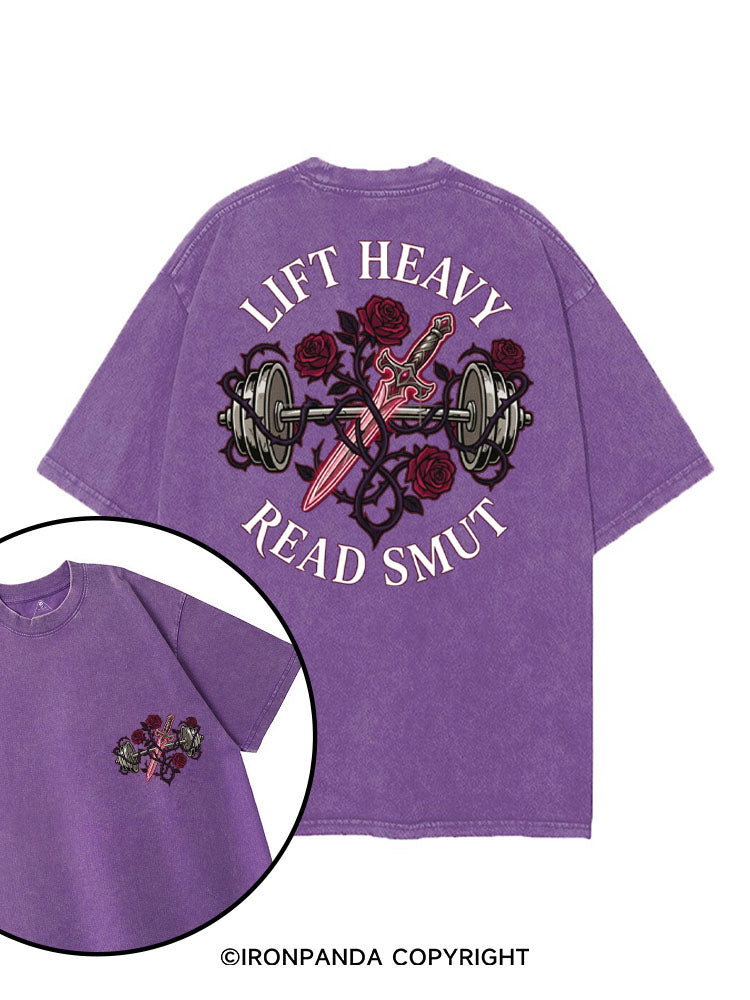 LIFT HEAVY READ SMUT printed Gym Shirt