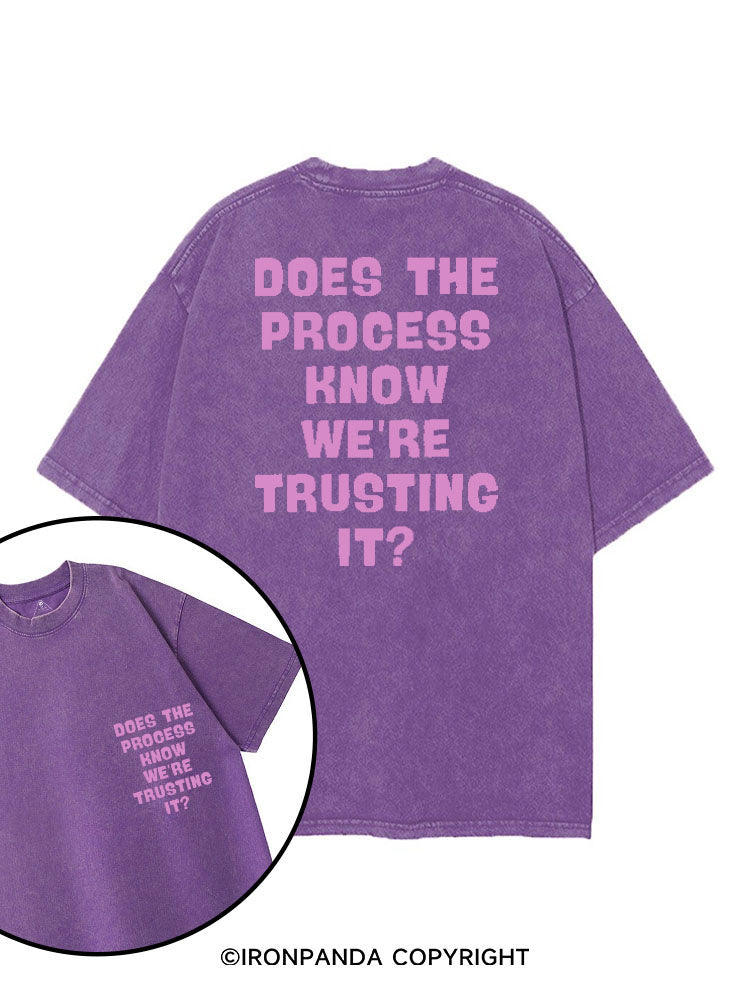DOES THE PROCESS KNOW WE'RE TRUSTING IT? printed Gym Shirt
