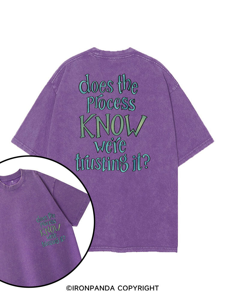 DOES THE PROCESS KNOW WE'RE TRUSTING IT? printed Gym Shirt