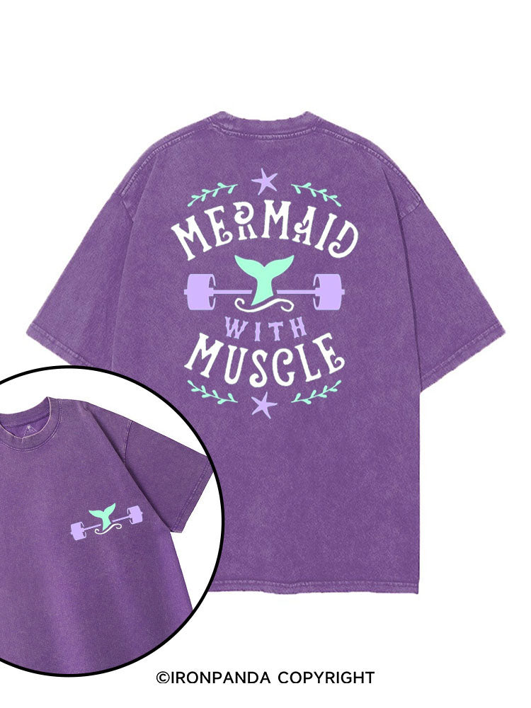 MERMAID WITH MUSCLE printed Gym Shirt