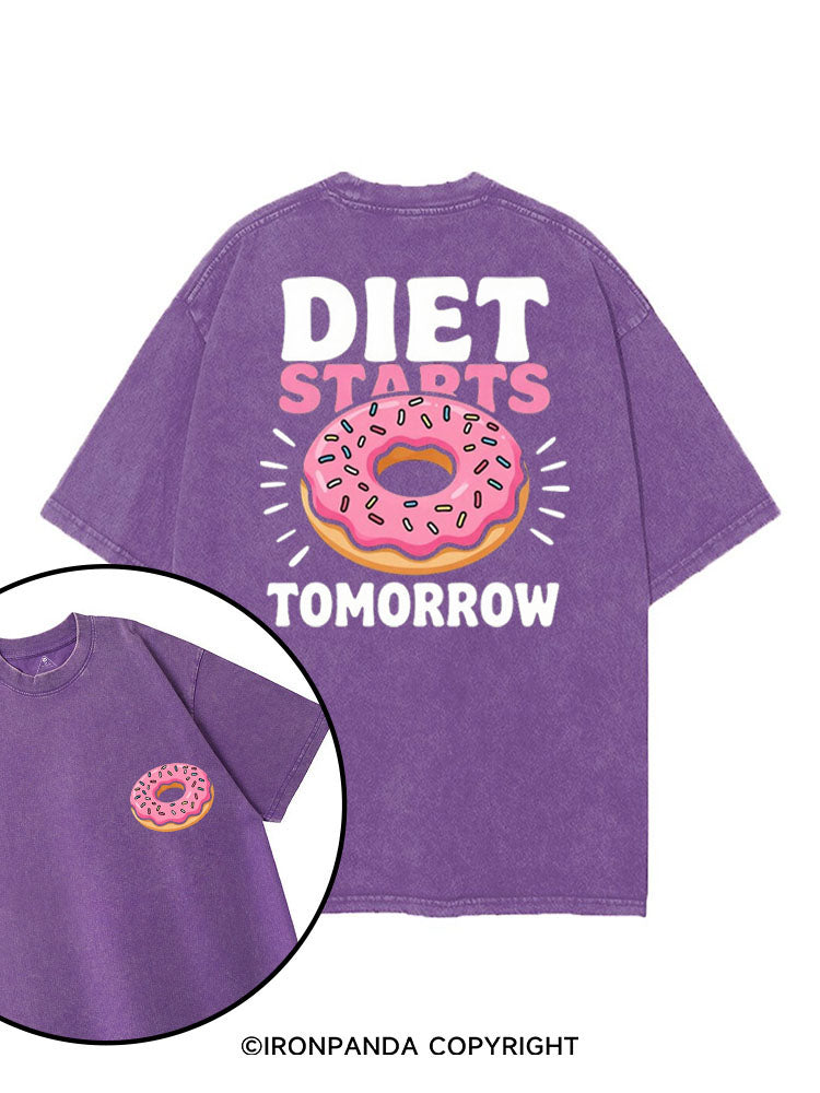 DIET STARTS TOMORROW printed Gym Shirt