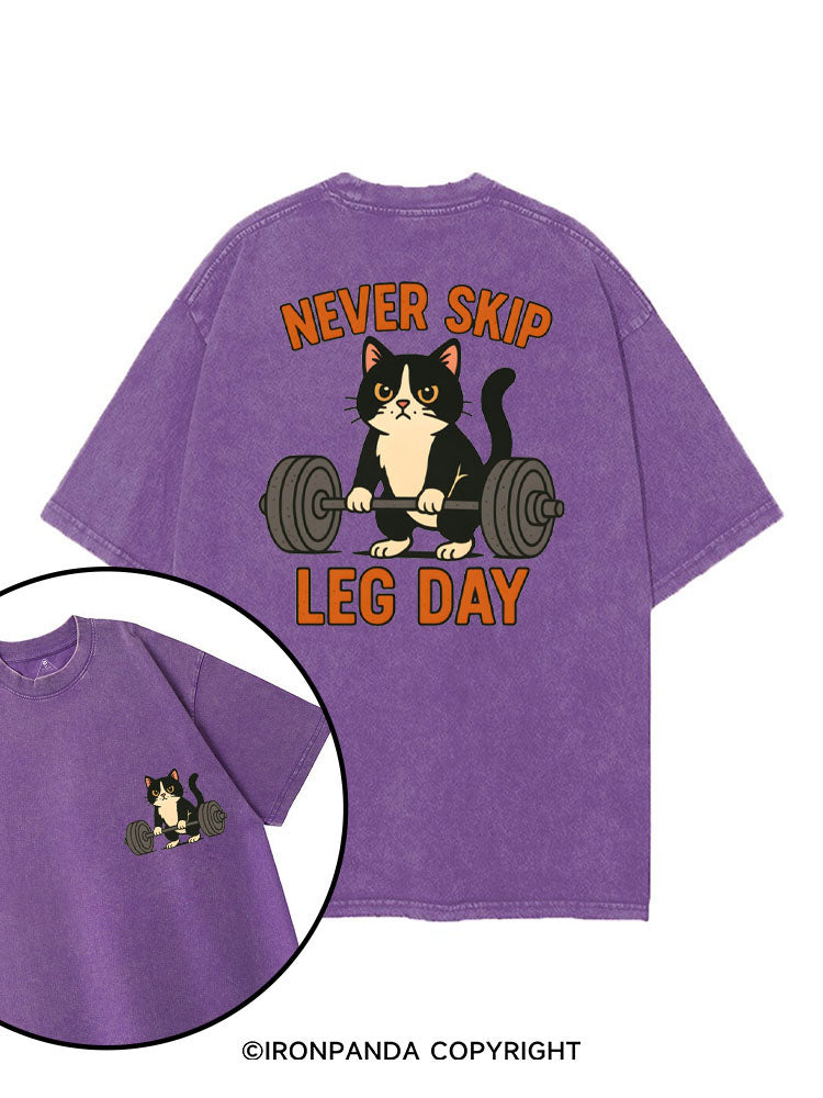 NEVER SKIP LEG DAY printed Gym Shirt