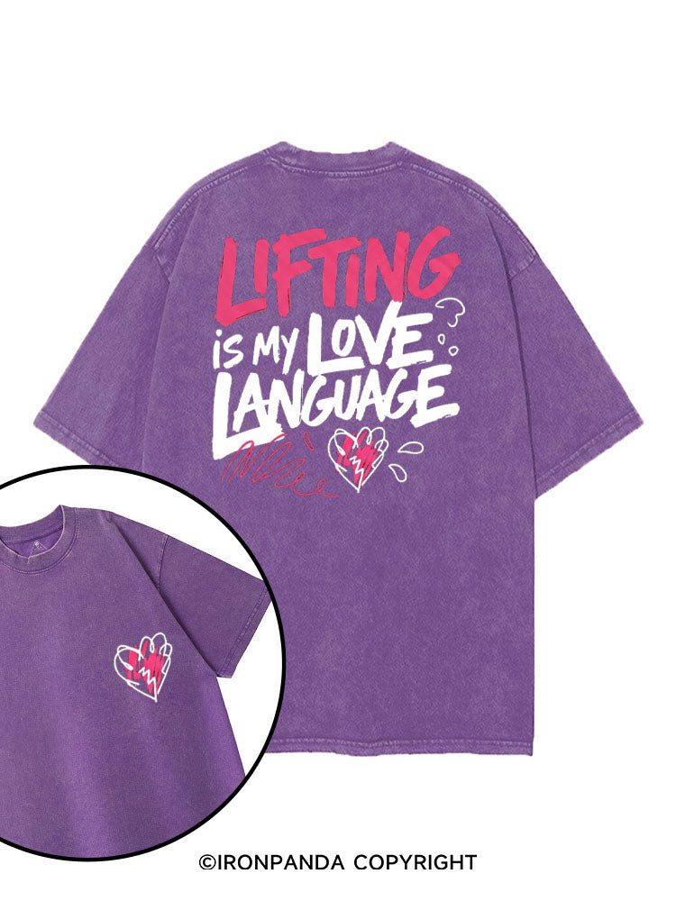 LIFTING IS MY LOVE LANGUAGE printed Gym Shirt