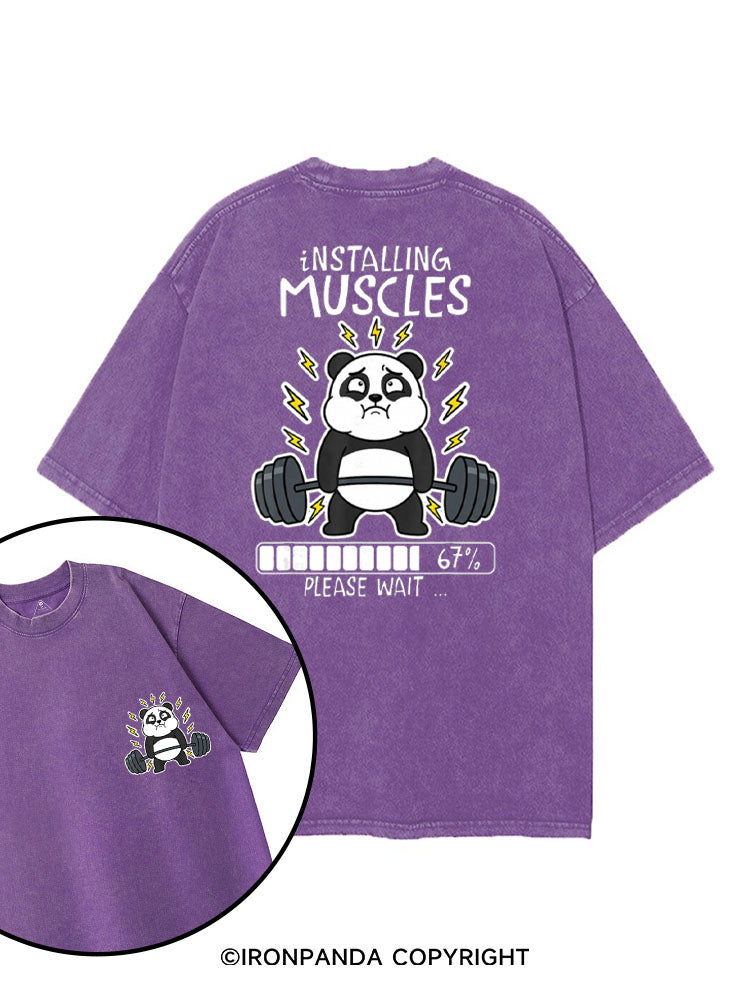 INSTALLING MUSCLES PLEASE WAIT printed Gym Shirt