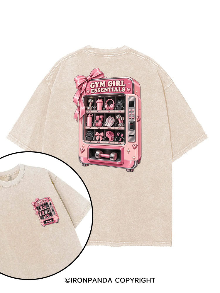 GYM GIRL ESSENTIALS VENDING MACHINE printed Gym Shirt