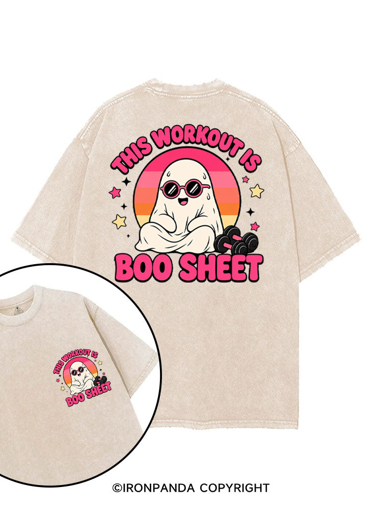 THIS WORKOUT IS BOO SHEET FUNNY GHOST printed Gym Shirt