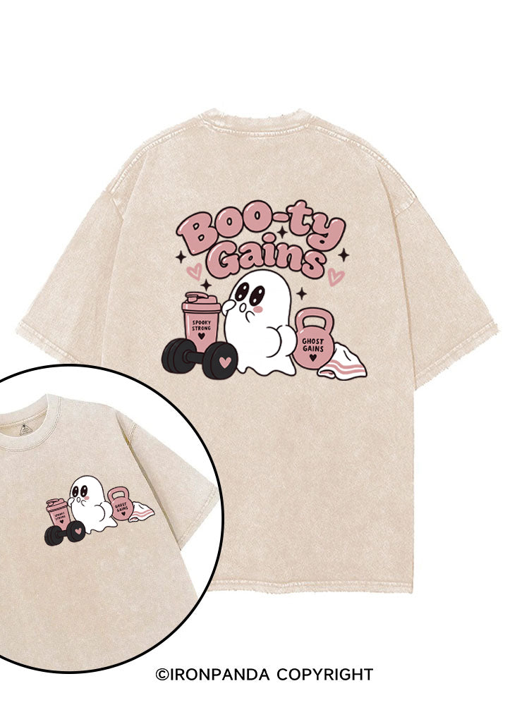 Boo-ty Gains Ghost printed Gym Shirt